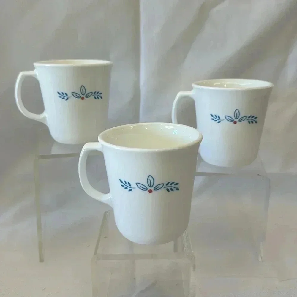 Corelle Subtle Blue / Winter Frost Cups Mugs - Set of 3